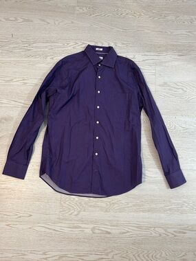 Men's Purple Long-Sleeve Button-Up Shirt